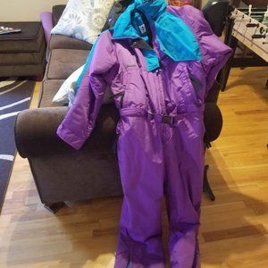 Womens Purple Columbia Ski Suit Skisuit Snow suit Snowsuit- Size Medium